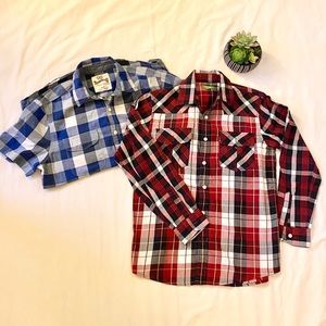 Plaid boys button downs (12y/0)